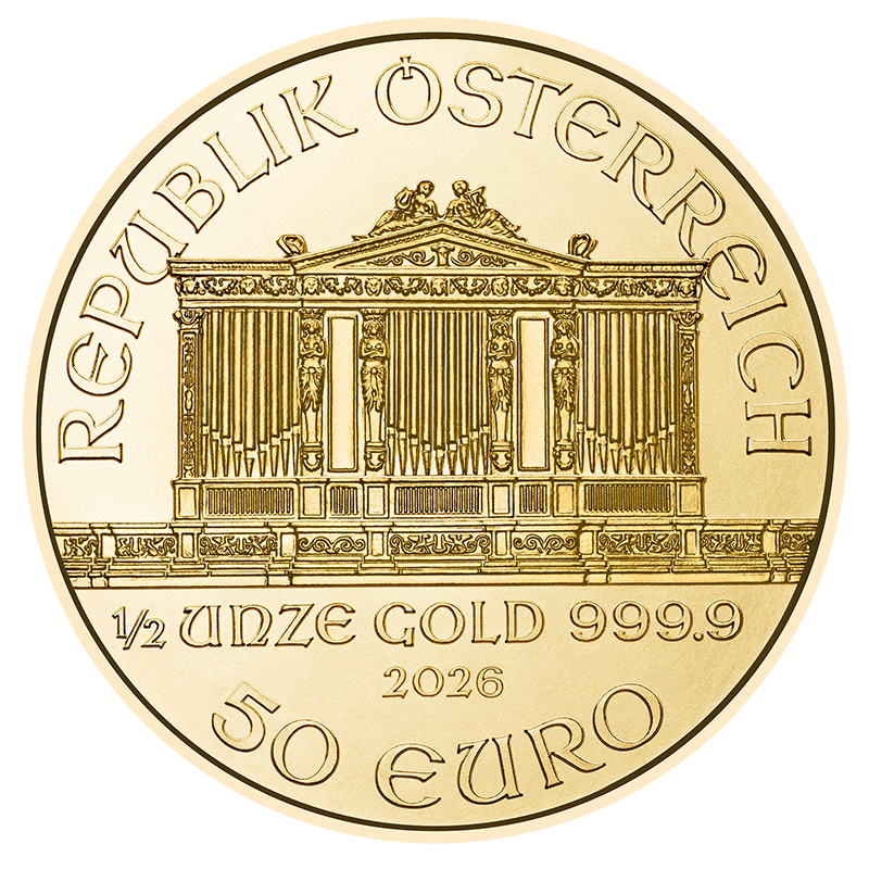 1/2 Unze Gold Wiener Philharmoniker EUR